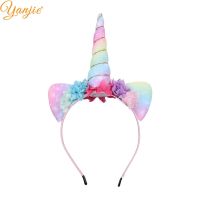 【CC】 2022 New Arrival Waffle Unicorn Headband Fabric Horn Ears Hair Accessories Mujer