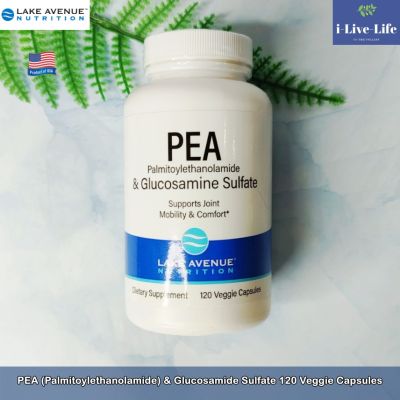 พีอีเอ PEA (Palmitoylethanolamide) &amp; Glucosamide Sulfate 120 Veggie Capsules - Lake Avenue Nutrition #กลูโคซามีน