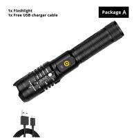 Super Bright XHP50 Tactics LED Flashlight 3 Lighting Modes Zoomable Torch Use 18650 Battery Suitable for Outdoor Adventures