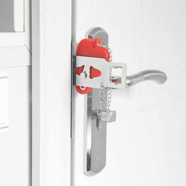 ล็อคประตูแบบพกพา-ที่ล็อคประตู-ที่ล็อคเพื่อความปลอดภัย-แบบพกพาโรงแรมประตูล็อค-อุปกรณ์ล็อคประตูกันขโมย-hotel-anti-lock-artifact