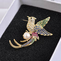 2019 autumn and winter new love bird breast needle femininity luxury freshwater pearl corsage fashion high-grade dress pin