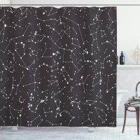 【CW】✔▣✘  Astrology Shower Curtain Planetarium Themed Astronomical of Constellations with Horoscopes Fabric Set