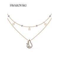 แมวและดาว Swarovski แมวและแมวสวมใส่สองด้านเครื่องประดับสร้อยคอผู้หญิง