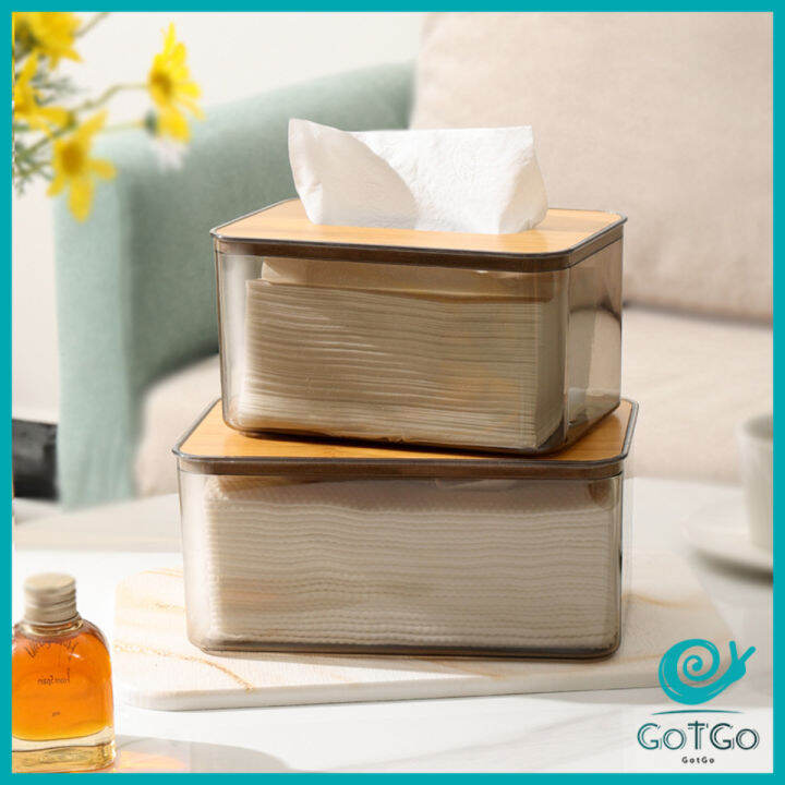 gotgo-กล่องใส่ทิชชู่แบบใส-เก็บทิชชู่-กล่องกระดาษทิชชู่แบบถอดได้-tissue-box