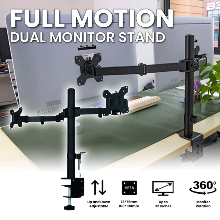 HeavyDuty Dual LCD Monitor Desk Mount Full Adjustable Monitor Stand