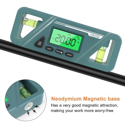 Compact Inclinometer Digital Inclinometer Angle Finder Gauge Spirit Level Bottom Magnet Data Hold Bright LCD Display M4YD