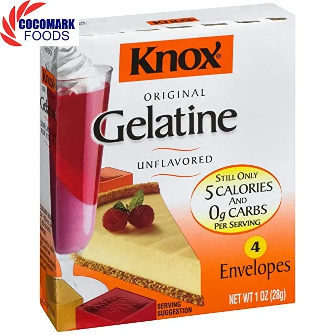 Bột Gelatine Làm Bánh Kẹo Dẻo Thạch hiệu Knox (4 gói 28 g)