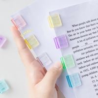 6pcs Mini Color Paper Clip Candy Transparent Metal Documents Bookmarks File Index Page Holder Clamp Office School