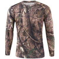 Long Sleeve Camouflage T-shirt Outdoor Quick Drying Hiking Military Tactical T-Shirts Mens Hunting Camping Shirts Brand Clothing