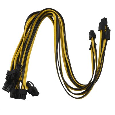 6 Pin Male to 8(6+2) Pin Male PCIe Adapter Power Cable Server PCI Express Extension Cable 24 Inches