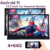 13นิ้ว Android 11.0รถจอภาพบนพนักพิงศีรษะ4K 1080P หน้าจอสัมผัสเครื่องเล่นวิดีโอ4 + 64G HDMI วายฟายรถยนต์ที่นั่งด้านหลังจอทีวี