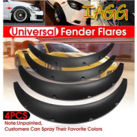 IAGG 4PCS Universal Car Fender Flares ยูรีเทนยืดหยุ่นแต่ทนทานสีดำ 4PCS Universal Car Fender Flares Flexible Yet Durable Polyurethane Black