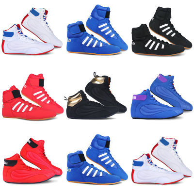 Big Size 35-46 Wrestling Shoes Breathable Boxing Sneakers Non Slip Flat Wrestling Footwears Wear-Resisting Weight Lifting Shoes