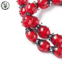 Pandahall 1 Strand Ladybug Mushroom Handmade Lampwork Beads for DIY Jewelry Making Red 12~14x9~10x5~6mm DIY accessories and others