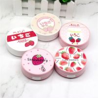 Japanese Cute Strawberry Round Contact Lens Case with Mirror Storage Box Lens Container Gift Cute Cartoon Eye Contacts Case