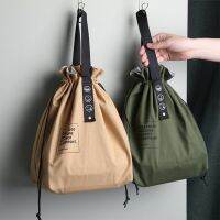 Insulated Bento Bag Adjustable Wide Opening Canvas Drawstring Design Lunch Bag School Lunch Handbag Picnic Accessories