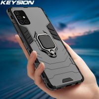 {MOUDU}  KEYSION เกราะกันกระแทก Case สำหรับ Samsung M31S M51แหวนกันชนซิลิโคน PC โทรศัพท์กลับสำหรับ Galaxy M31 M21 M11 M01