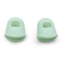 [ammoon]2PCS Silicone Finger Fingertip Protectors for Beginners Starters Green Large