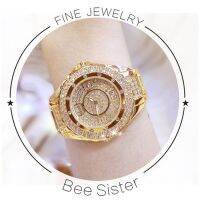 【 Bee Sister 】 นาฬิกาข้อมือ Analog Quartz ประดับเพชรเทียม