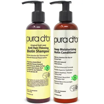 PURA D'OR Purple Shampoo & Conditioner (16oz x 2) ColorHarmony Biotin Set  For Bleached, Blonde, Silver & Color Treated Hair - Keratin, Bamboo Fiber