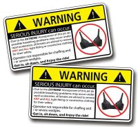 ✵☢ SEXY Jet Ski Black Bra Extreme Attention Warning Sticker Decal Graphic Water OEM