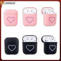 UMMEAX สีชมพู น่ารัก Matte รักสุดหัวใจ เคสพีซีแบบแข็ง ฝาครอบป้องกัน สำหรับ Apple Airpods