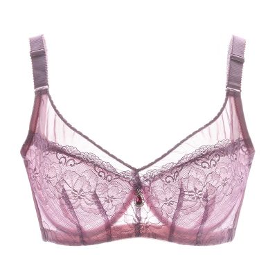 （A So Cute） Meizimei โปร่งใส Ultra บางลูกไม้ชุดชั้นในเซ็กซี่ Underwire Bras สำหรับผู้หญิง Brassiere ชุดชั้นใน Plus ขนาด Push Up Cropbh