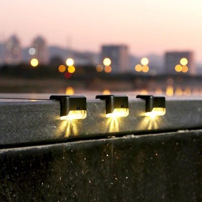Solar Light Outdoor Stair Wall Step Light LED Street Lights Garden Balcony Decoration Waterproof Stairs Fence Lamp Lighting