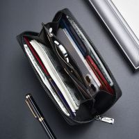 New Hot Men Leather Wallets Mens Long Design Causal Purses Male Folding Wallet Coin Card Holders High Quality Slim Money Bag