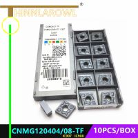 10PCS CNMG120404 CNMG120408 TF IC908 IC907 เครื่องมือกลึงภายนอกคาร์ไบด์แทรกเครื่องตัดกลึงเครื่องมือ cnmg 120404 turn insert