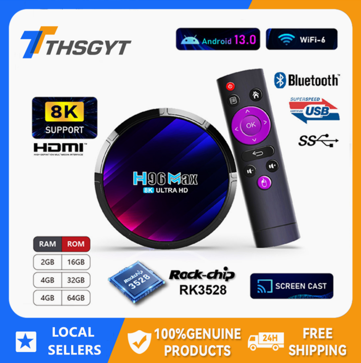 H96 Max RK3528 TVBox Android 13.0 4GB+64GB 8K Smart Tv Android Box ...