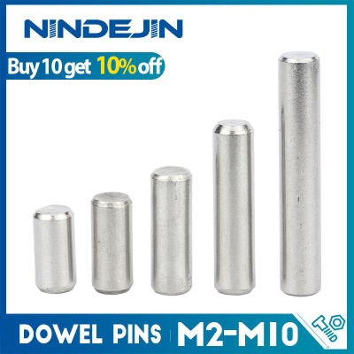 NINDEJIN 3-50ชิ้นโลหะเดือย Pins สแตนเลส M2 M2.5 M3 M4 M5 M8 M10ขนาน Pins แข็งกระบอกล็อคขา GB119