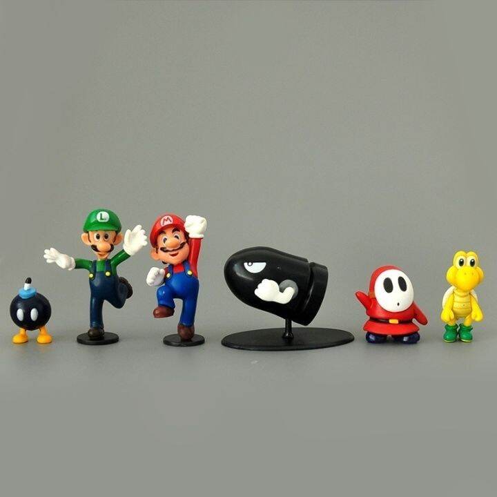 6ชิ้นกล่องสี-super-mario-bros-pvc-ตุ๊กตาขยับแขนขาได้ของเล่นตุ๊กตาโมเดลมีคาแรกเตอร์เกมหุ่นคอลเล็กชันเด็ก