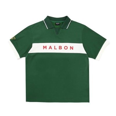 The original single han edition MALBON GOLF suit mens GOLF horizontal stripes bump color quick-drying polo shirt collar with short sleeves golf