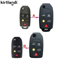 [A Car Home] ซิลิโคน Remote Key สำหรับ Volvo XC70 XC90 V50 V70 S60 S80 C30 Flip Folding Car Key กรณีเปลือกป้องกัน5ปุ่ม Fob