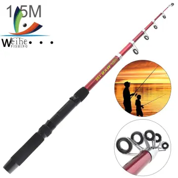 1.8m 2.1m 2.4m 2.7m 3.0m 3.6m Fishing Rod Ultra Short Telescopic Carbon  Fiber Spinning Fishing Rod Portable Sea Fishing Pole