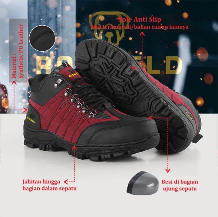 Sepatu Safety Pria Boots Cocok Untuk Adventure Touring Hiking Tracking Ujung Besi Bisa Bayar