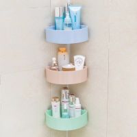 ∈♕ Bathroom Suction Cup Storage Rack Drainage Corner Triangle Rectangular Hole Free Toilet Storage Rack Bathroom Shelves