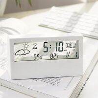 Multifunction Creative LED Transparent Alarm Clock Luminous Alarm Clocks Weather Temperature and Humidity Desktop Ornament Clock