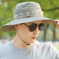 【Hot Sale】 Hat mens summer big eaves fisherman hat outdoor sun protection men and women beach mountaineering