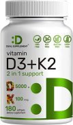 Deal Supplement Vitamin D3 5000IU K2 MK7 100MCG