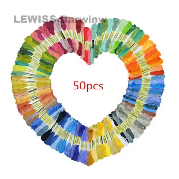 50pcs Friendship Bracelet String 50 Skeins Rainbow Color Embroidery Floss  Cross Stitch Embroidery Thread Cotton Friendship Bracelet Thread Floss Brace