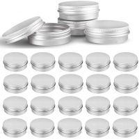 【CC】 5Pcs 5g 10g 15g 20g 30g 50g Aluminum Tins Cans Screw Top Round Candle Spice with Lid Containers