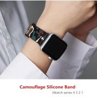 ℡₪ Camouflage strap for Apple watch band 44mm 40mm Silicone belt correas bracelet watchband iWatch band 42mm 38mm series 3 4 5 6 se