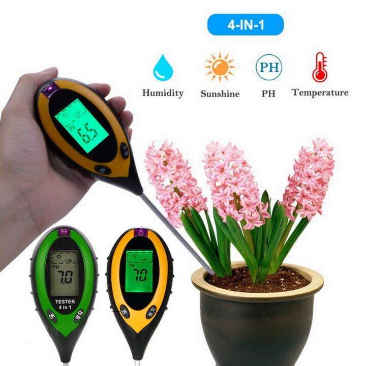Digital 4 In 1 Soil PH Meter Moisture Monitor Temperature Sunlight