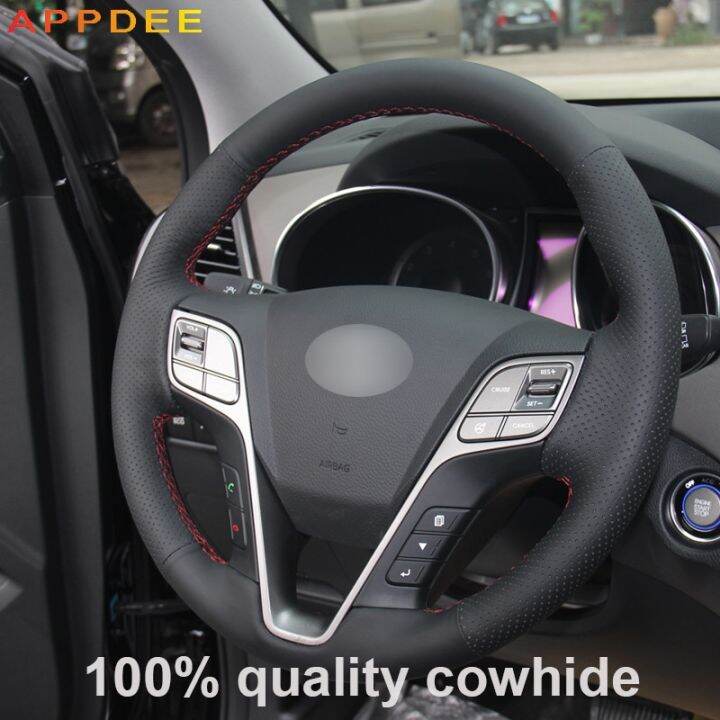 yf-black-genuine-leather-steering-wheel-cover-artificial-for-hyundai-santa-fe-2013-grand-ix45-accessories-interior