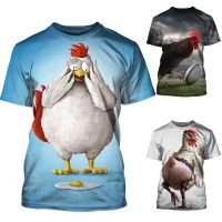 2023 NewUnisex แฟชั่นรูปแบบ3d พิมพ์เสื้อยืดสนุกไก่ฤดูร้อนแขนสั้น Top