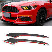 Serat Karbon ABS Kereta Depan Lampu Kabut Penutup Trim untuk Ford Mustang 2015 2017 2016 2ชิ้น