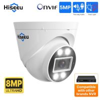 Hiseeu อุปกรณ์ตรวจจับใบหน้ากล้องวงจรปิดนิรภัย IP 8MP แบบ POE ความ H.265 5MP 4K + กล้องวงจรปิดโดม ONVIF แบบ2ทางที่สีเต็มรูปแบบในร่ม