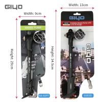 GIYO GS-02D Foldable 300psi High-pressure Bike Air Shock Pump with Lever Gauge for Fork Rear Suspension Mountain Bicycle